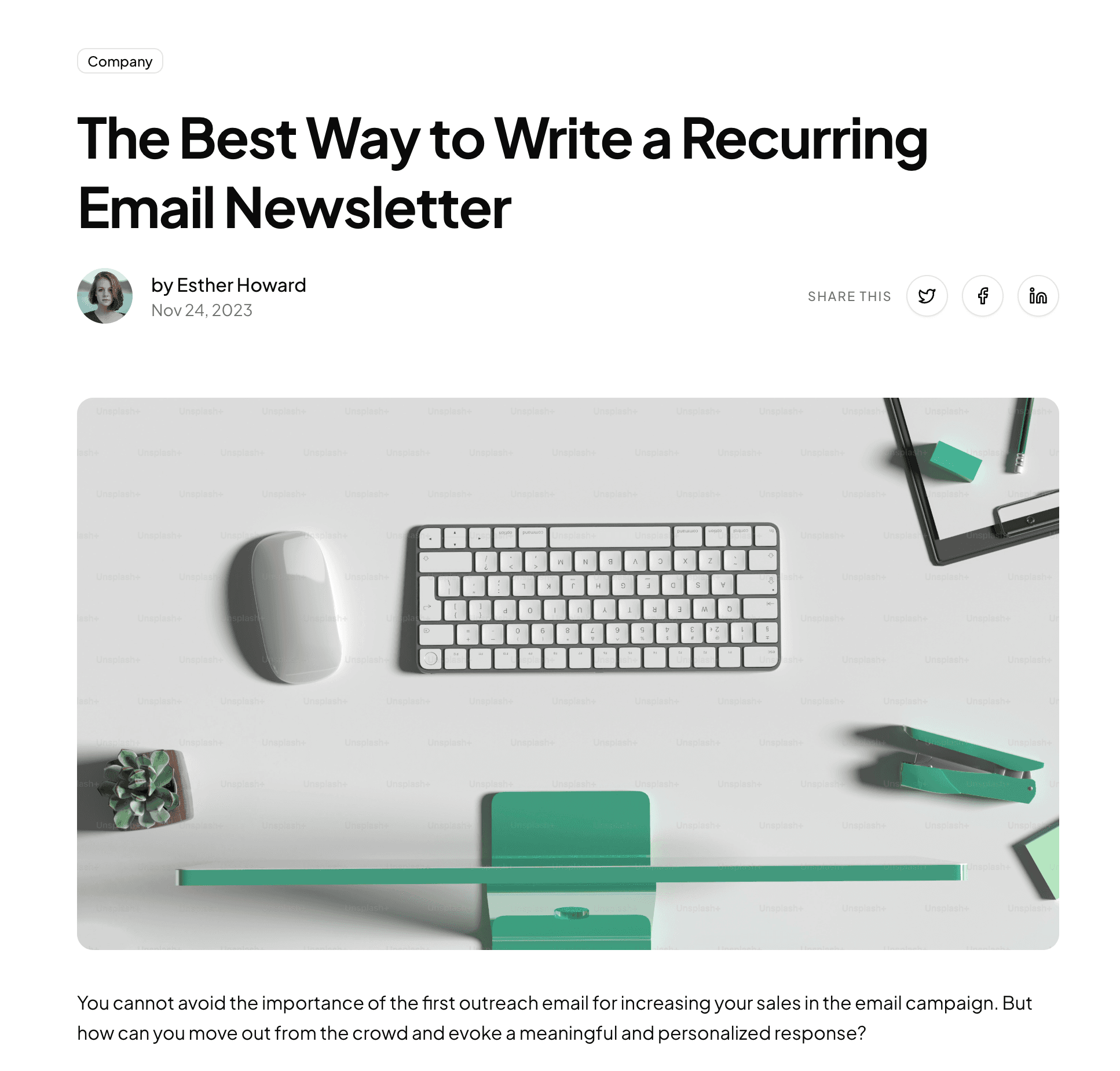 shadcn examples Blog Detail Page