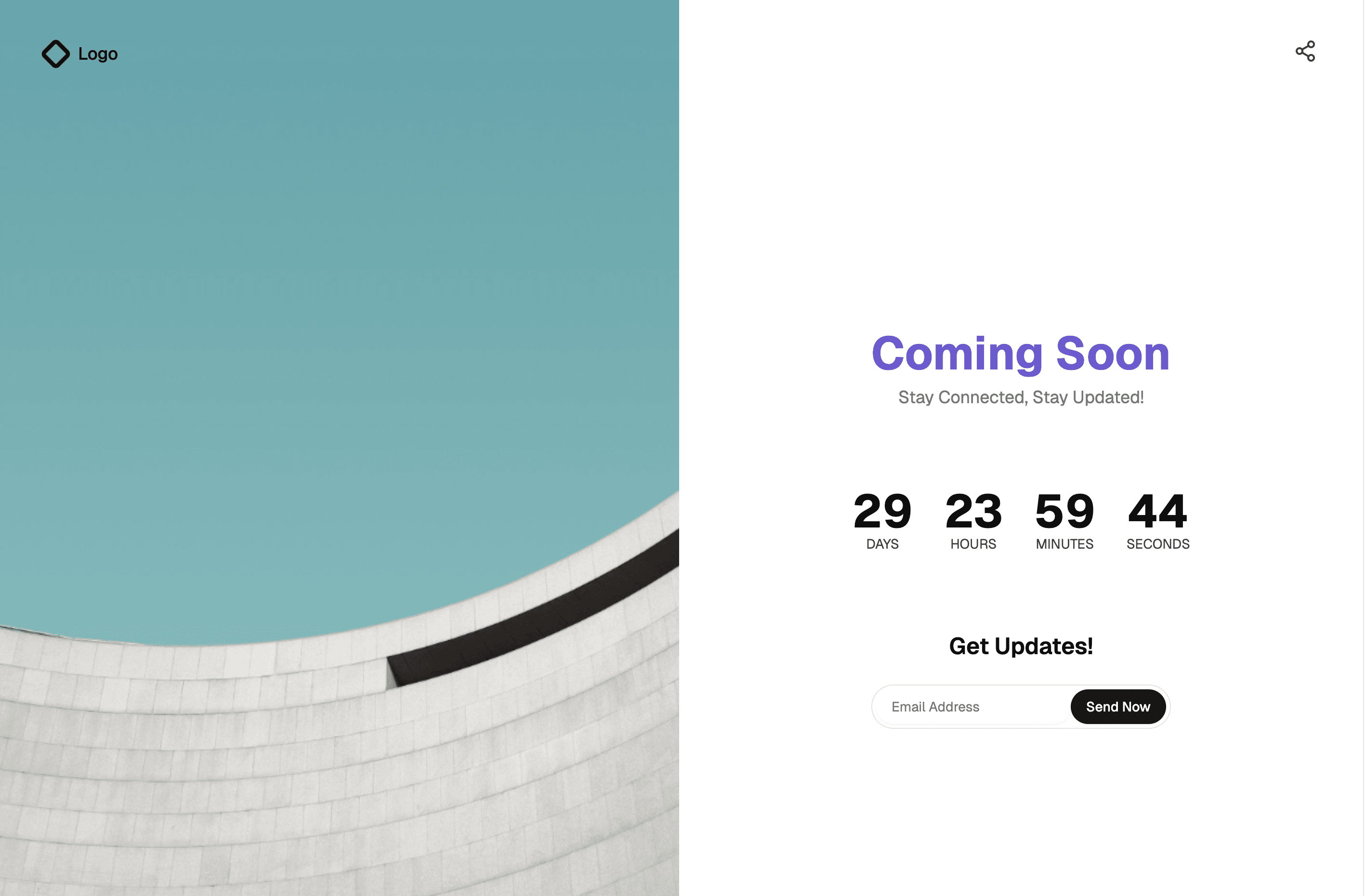 shadcn examples Coming Soon Page