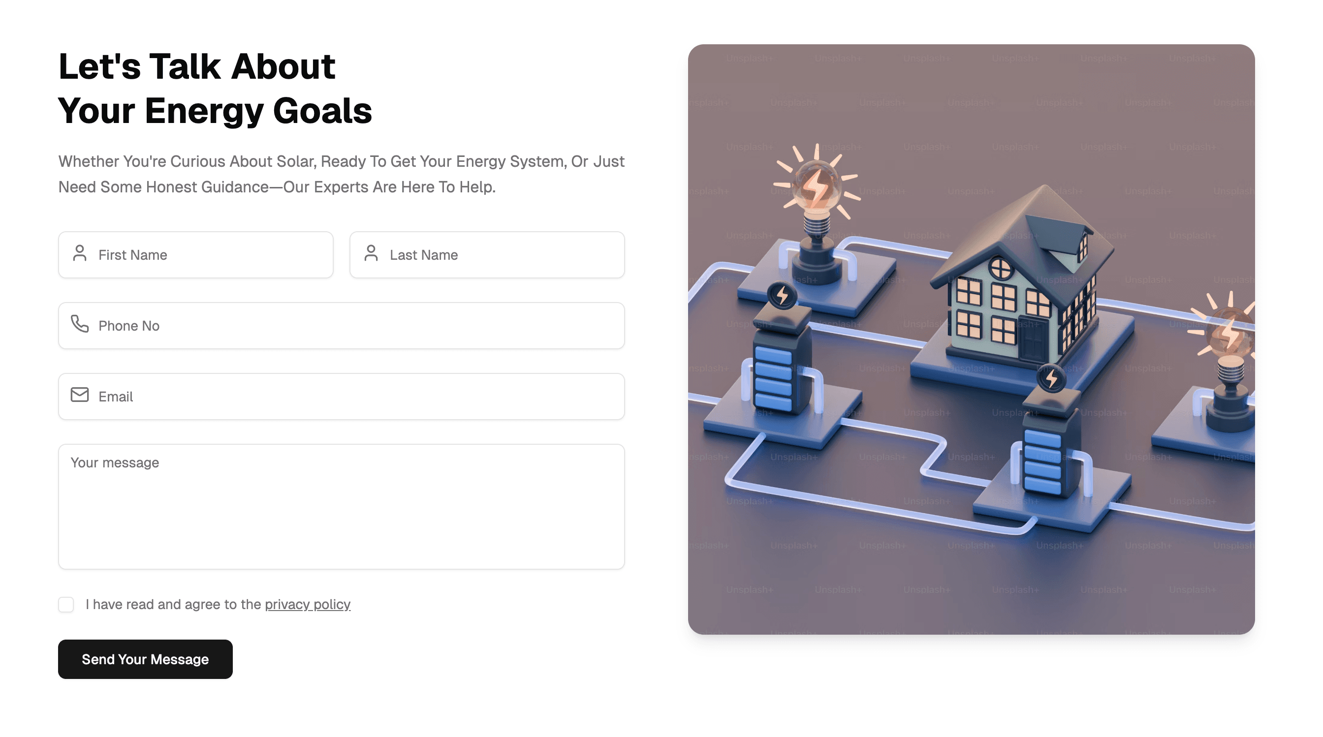 shadcn examples Contact Page