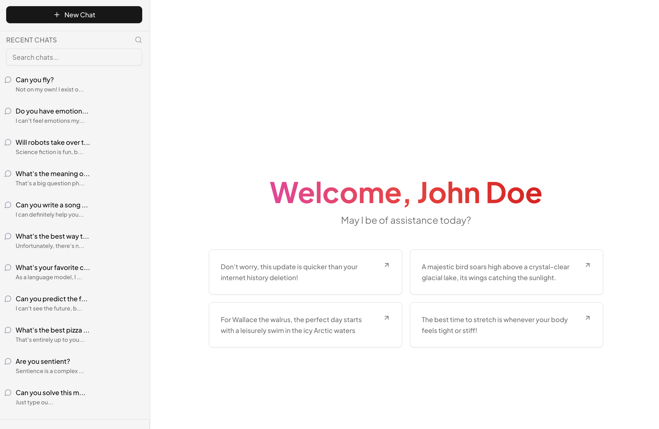 shadcn example AI Chat
