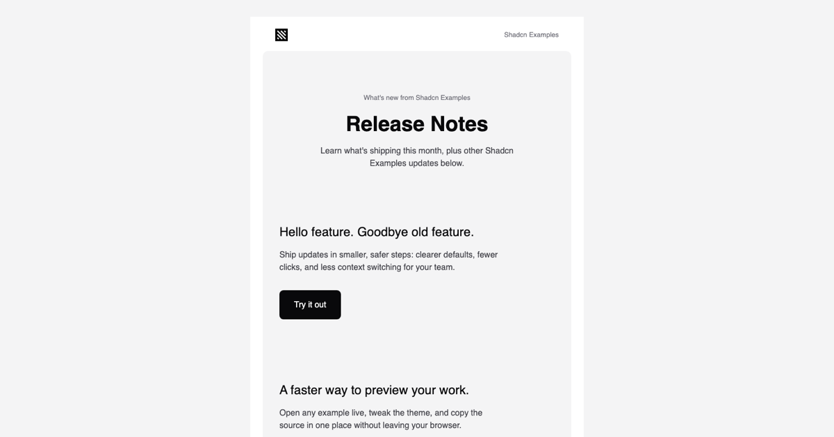 Feature Announcement Email Template preview