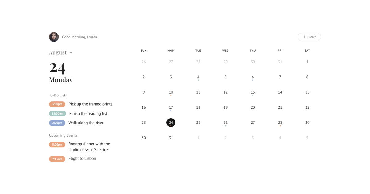 Minimal Calendar App preview